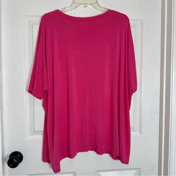 Zenana Outfitters Pink Short Sleeve Relaxed Boxy Oversized Stretch Tee size S - Picture 7 of 7